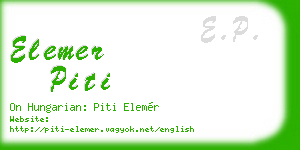 elemer piti business card
